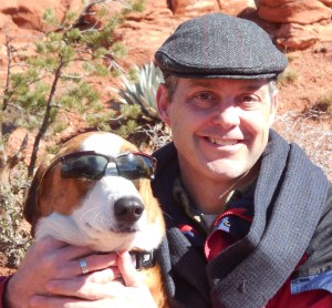 Roger & Murphy in early 2014, hiking in Sedona.  I'm the one with the hat. 